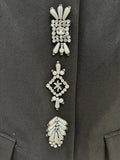 Women's Diamond Beaded Blazer Jacket Pants Set 2026 New Formal Slim Suit Jacket Trouser Two Piece Set Outfit