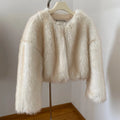 Chic Street Blogger Fashion Girls Winter Trendy Faux Raccoon Fox Fur Coat Jacket Women Thick Warm Cropped Fluffy Overcoats