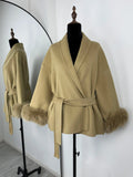 Fox Fur Woolen Coats Women's Short Coat Office Lady Removable Elegant Double-sided Wool Overcoat 2026 New Cardigan Jacket