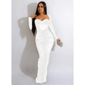 Open Back Glitter Sheer Mesh Party Maxi Dress for Women Fashion Full Sleeve Bodycon Sexy Club Long Evening Dress Vestidos