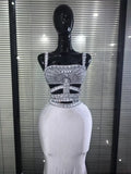 Sparkly Crystal Pink Silver Women Sexy Keyholes High Stretch Bodycon Maxi Gowns Dress Evening Party Celebrate Cocktail Outfit