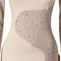 Sexy Rhinestone Jumpsuit Luxury for Women Long Sleeve Sheer Mesh Patchwork Skinny Night Birthday Party Club Romper Overalls
