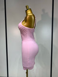 Women Sexy Backless Pink Orange Bodycon Mini Bandage Dress Simple Elegant Evening Party Luxury Birthday Nightclub Prom Dress