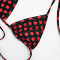 Sexy Fashion 3 Piece Set Woman Polka Dot Print Halter Bra Tops+Low-Neck Mini Sleeve Tees+Skinny Crop Pants Outfits