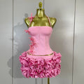 Newest Sexy Halter Pink Prom Gown Celebrity Club Two Piece Set Cocktail Elegant Fashion Luxury Birthday Party Club Bandage Dress