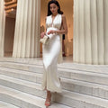 Women Sexy Satin Halter Neck Backless Deep V Midi Dress Slim Sleeveless Solid Elegant Evening Party Prom Dress 2026Summer
