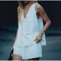 Street Satin Halter Top Women's Shorts Set Backless Sleeveless Vest Pleated High Waist Short Pant 2026 Summer Lady Beach Suit