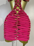 Sexy Black Halter Neck Perspective Hollow Mini Dresses 2026 Women Summer Backless Nightclub Party Evening Club Performance Dress