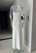 Sexy Knitted Suspender Dress For Women Summer Plunge Slim Long Dress High Waist Elegant Rib Knit Dress Vacation Clothes