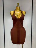 Women Sexy V Neck Backless Mini Bodycon Bandage Dress 2026 Elegant Evening Nightclub Evening Party Cocktail Prom Dress
