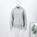 Women Fashion Solid Knitted Hooded Top O-neck Casual Full Sleeve Loose Pullover Female Spring New Chic Casual Street Outfit