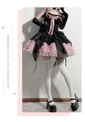 Olivegirl Sweet Pink Lolita Dress 2026 JSK Strap Dress Y2K Cosplay Princess Banquet Lace Patchwork Birthday Dress for Women