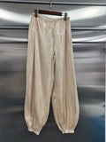 Solid Loose Spliced Folds Chic Trousers for Women High Waist Casual Vintage Long Pants Female Fashion Spring New