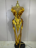 Sparkly Diamonds Pearl Transparent Mesh Long Dress Women Evening Party Birthday Wedding Gown Celebrity Sexy Stage Outfit