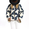 Hit Color Loose Fashion Coat for Women Lapel Long Sleeves Patchwork Printing Elegant Jackets Female Clothing New