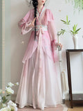 Olive Girl Pink Embroidered Hanfu Dress for Ren Faire 2026 Garden Wedding Fairycore Photoshoot Everyday Wear S-L XS-3XL Plus Size Hand Embroidered Flowing Sleeve Dramatic Silhouette Romantic Cottagecore Editorial Not Costume Chinese Heritage Fashion Women