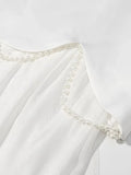 Evening Patchwork Ribbon Dress for Women Strapless Spliced Pearls Decoration Slim Fairy Mesh Maxi Dresses Female