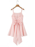 Sexy Hotsweet Mini Dress for Women Square Collar Sleeveless Slimming High Waist Spliced Bowknot Dresses Female New