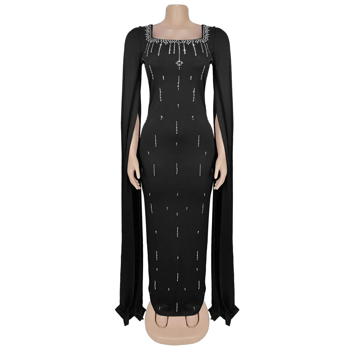 iDress Real Photo Fairytale Square Collar Celebrity Rhinestones Saudi Arabian Bespoke Occasion Dresses Long Sleeve Party Dresses