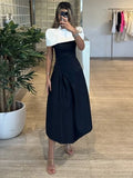 Colorblock Slimming Temperament Dresses for Women Round Neck Sleeveless Patchwork Zipper Tunic Dress Female Clothes
