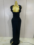Elegant Flower Beading Sexy Sleeveless Bodycon Long Bandage Dresses Celebrity Cocktail Women Luxury Birthfay Evening Party Dress
