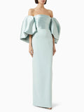 Temperament Spliced Backless Slimming Dress for Women Strapless Puff Sleeve High Waist Patchwork Solid Dresses Female