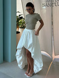 Irregular Flower Buds Skirt Women Spring Summer Street Fashion Pure Cotton Midi Skirt Without Belt Female Commuting Skirt
