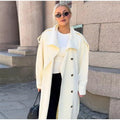 Detachable Triangle Shawl Long Puffer Coat Stand Collar Waist Tie Belt Button Solid Loose Women Coats 2026 Winter Commute Outfit