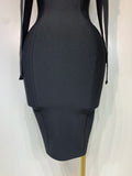 Women Sexy Backless Beading Celebrity Mini Bandage Dresses Luxury Birthday Party Elegant Knitted Clothing Wedding Guest Dress