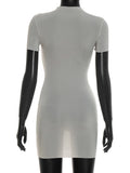 Wild See Through Dress Women Hottie Fashion Short Sleeve Stretch Skinny Coquette Midnight Street Party Club Bodycon