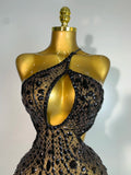 New Arrival Women Sexy Backless Hollow Out Diamond Evening Prom Gown Birthday Luxury Celebrate Stage Nightclub Outfit