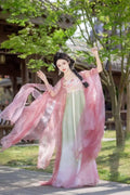 Olive Girl Red Embroidered Hanfu Dress for Ren Faire 2026 Garden Wedding Fairycore Photoshoot S-XL XS-3XL Plus Size Embroidered Flowing Sleeve Dramatic Silhouette Romantic Editorial Not Costume Chinese Heritage Fashion Women