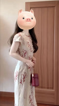 Olive Girl Red Embroidered Qipao for Garden Wedding 2026 Fairycore Photoshoot Everyday Wear S-XXL XS-3XL Plus Size Hand Embroidered Romantic Garden Party Editorial Not Costume Qipao Cheongsam Chinese Dress Chinese Heritage Fashion Women