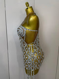 Sparkly Sequin Diamond MeshTransparent Top Dress Two Piece Set Women 2025 Sexy Evening Party Celebrate Birthday Photo Shoot Wear