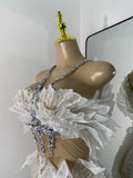 Women's Clothes Sparkly Halter Rhinestones Luxury Evening Party Birthday Mini Dress Night Club Show Performance Wear