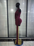 Winered Pink Women Sexy Draped Bodycon Mini Dress High Stretch Celebrate Nightclub Party Cocktail Fashion Homecoming Outfit