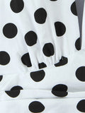 Beach Party Two Piece Set for Women Halter Neck Sleeveless Vest High Waist Polka Dot A Line Midi Skirt Suit Female