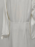 Minimalist Office Dress for Women Notched Colalr Long Sleeve High Waist Slimming Split Design Solid Dresses Female