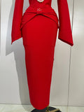 Women Celebrity Evening Party Club Prom Luxury Birthday Dresses Elegant Pearl Beaded Sexy Long Sleeve Bodycon Long Bandage Dres