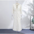 Elegant Women's Printed Waistband Long Dress 3D Flower V-neck Bubble Sleeve Patchwork A-line Dresses 2026 Spring Party Robe