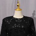 Solid Color Elegant Party Vestido Women'S Spliced Mesh Sequin Slim Long Sleeved Maxi Long Dress