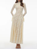 White Loose Spliced Lace Chic Dresses for Women O Neck Long Sleeve French Elegant Dress Female Summer Fashion Style Clothing