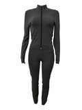 Fitness Women's Set Full Sleeve Jacket and Jogger Pants Suit  Autumn winter Active Two 2Piece Sets Outfits Tracksuit