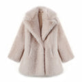 Lapels Faux Fur Coat Women Winter Brand Designer Fluffy Fox Fur Jacket Luxury Furry Overcoats Girl Stylish Long Outerwear
