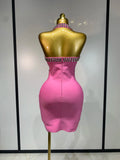 Women Sexy Backless Bodycon Sleeveless Bandage Dress Black Pink Elegant Prom Gown Club Evening Party Luxury Birthday Dresses