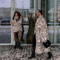 Exclusive Long Brown Leopard Fox Fur Coat Women Winter 2026 New Luxury Hot Brand Fashion Girls Faux Fur Jacket Overcoat