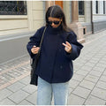 Stand Collar Women's Outerwear Single Breasted Long Sleeve Coat Solid Loose Woolen Coat Daily Commuter Wear Fall Collection 2026