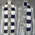 Fashion Striped Sweater Cardigan With Scarf Female Loose Thin Hollow Knitted Top Lantern Sleeve Contrast Color Retro Top
