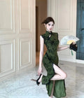Olive Girl Red Embroidered Qipao for Garden Wedding 2026 Fairycore Photoshoot Everyday Wear S-XL XS-3XL Plus Size Hand Embroidered Romantic Garden Party Editorial Not Costume Qipao Cheongsam Chinese Dress Chinese Heritage Fashion Women