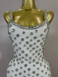 Women Luxury Diamonds Sleeveless Bodycon Bandage Mini Dress High Street Celebrate Evening Prom Club Elegant Birthday Party Dress